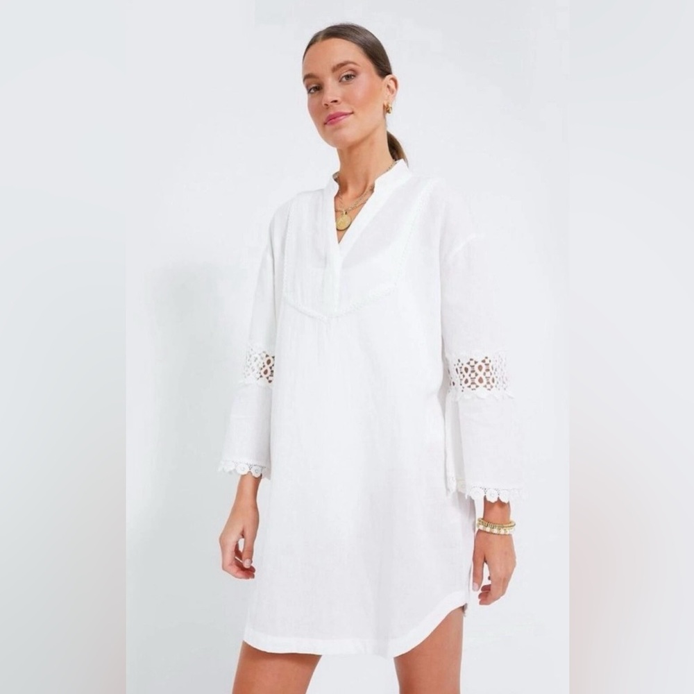 Tuckernuck White Lace Sleeve Swim Coverup